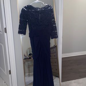Adrianna Papell long sleeve navy blue dress